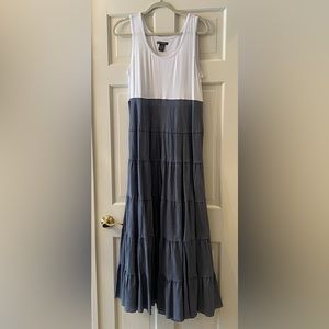 Chelsea & Theodore Two-toned Chambray Maxi Dress. Size L